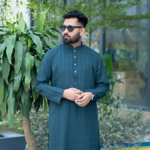 Premium Eid Panjabi: Bluish Cyan
